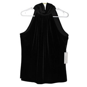 Women's Calvin Klein Black Evening Party Cocktail Halter Top Shirt Sz Medium NWT